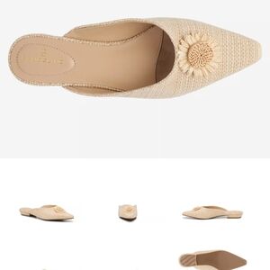 Elegant Cream Mules with Floral Accent